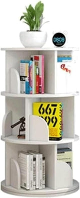 Bookcases 360° Rotating Bookshelf Wooden Standing Bookcase Space