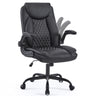 Ergonomic Leather Office Chair with Flip-Up Armrests