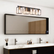 Bathroom Light Fixtures 4-Light Mid Century Rustic Vanity Lights with Black and Gold