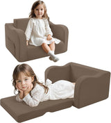 Fold Out Kids Couch Toddler Chair, Convertible Baby Sofa Recliner for Toddlers 1-4