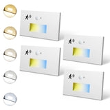 4 Pack Motion Sensor Stair Lights Indoor Outdoor, 120V Hardwired Motion Activated Step Lights