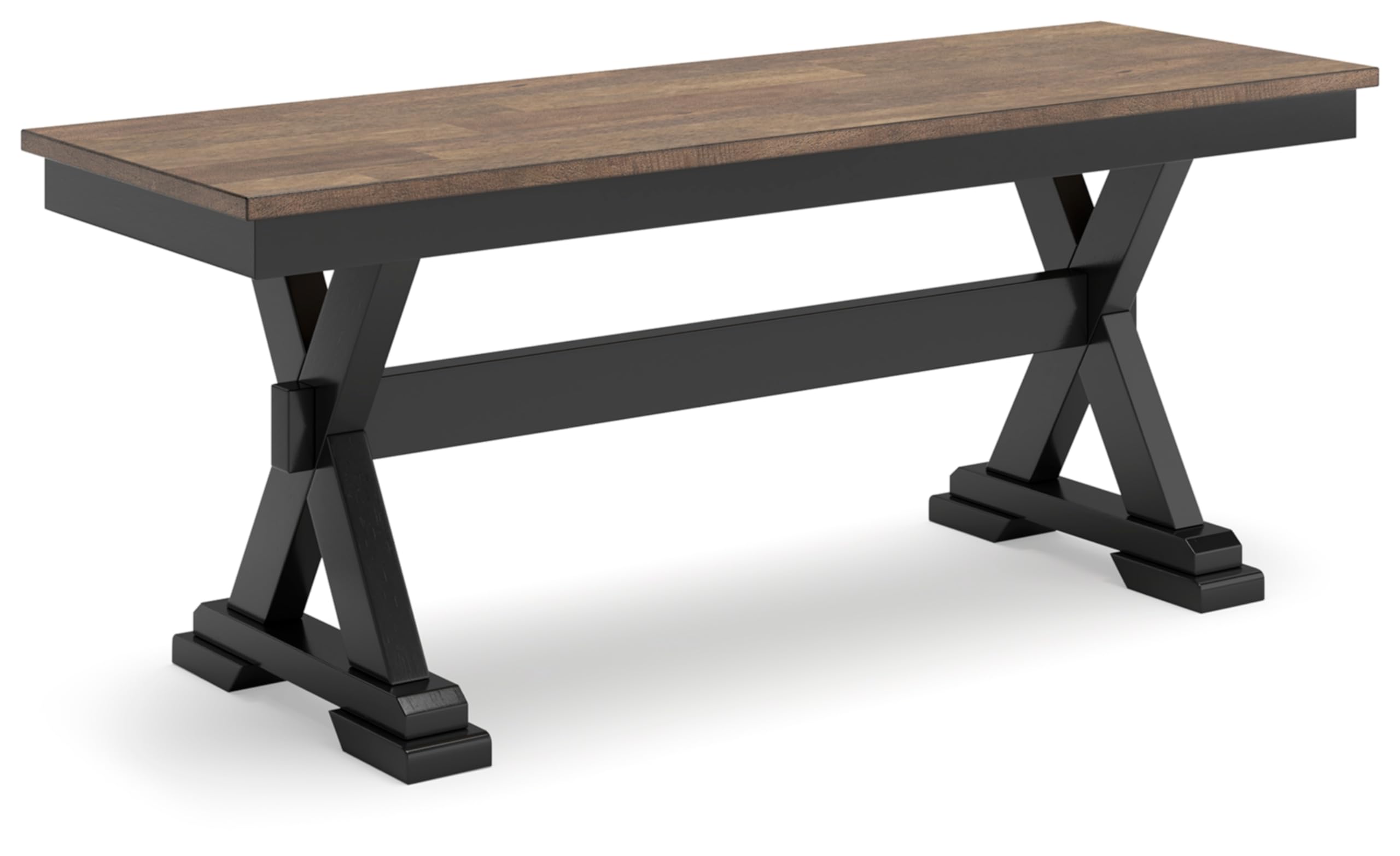 Wildenauer 50" Dining Bench  Dark Brown & Black