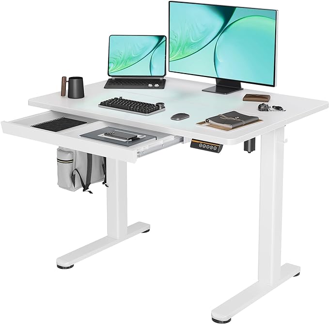 Standing Desk with Drawers, Stand Up Electric Standing Desk Adjustable Height