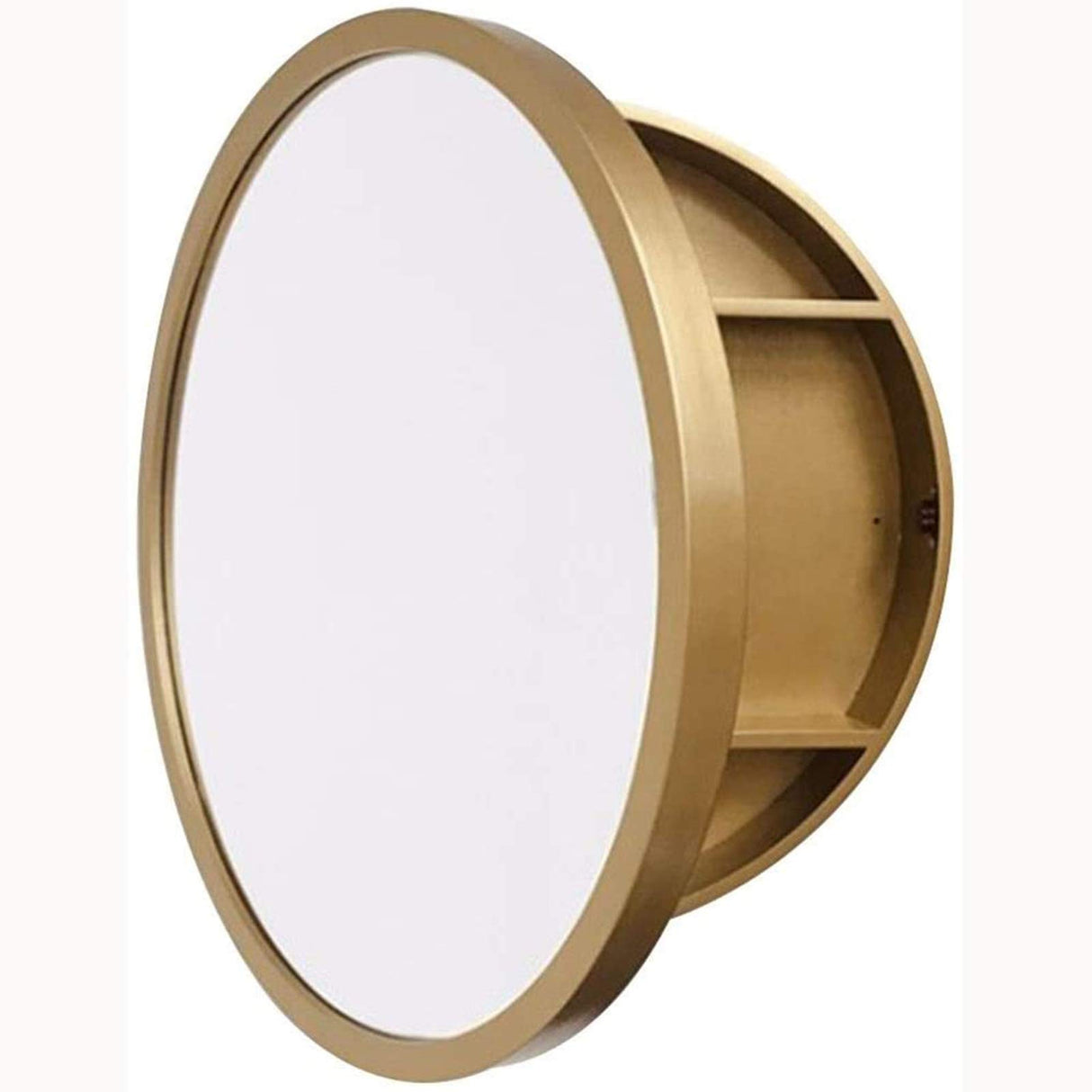 Round Bathroom Vanity Mirror with Cabinet, Bathroom with Wall Storage Cabinet