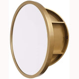 Round Bathroom Vanity Mirror with Cabinet, Bathroom with Wall Storage Cabinet