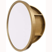 Round Bathroom Vanity Mirror with Cabinet, Bathroom with Wall Storage Cabinet