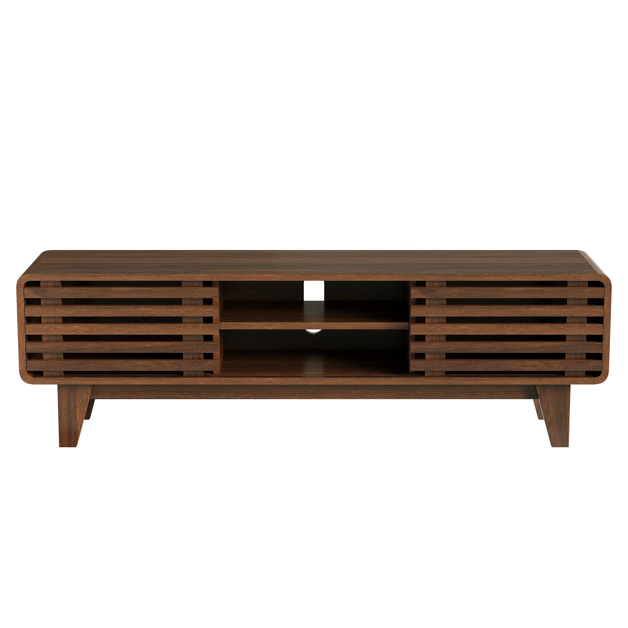 60-Inch Mid Century Modern TV Stand with Sliding Doors