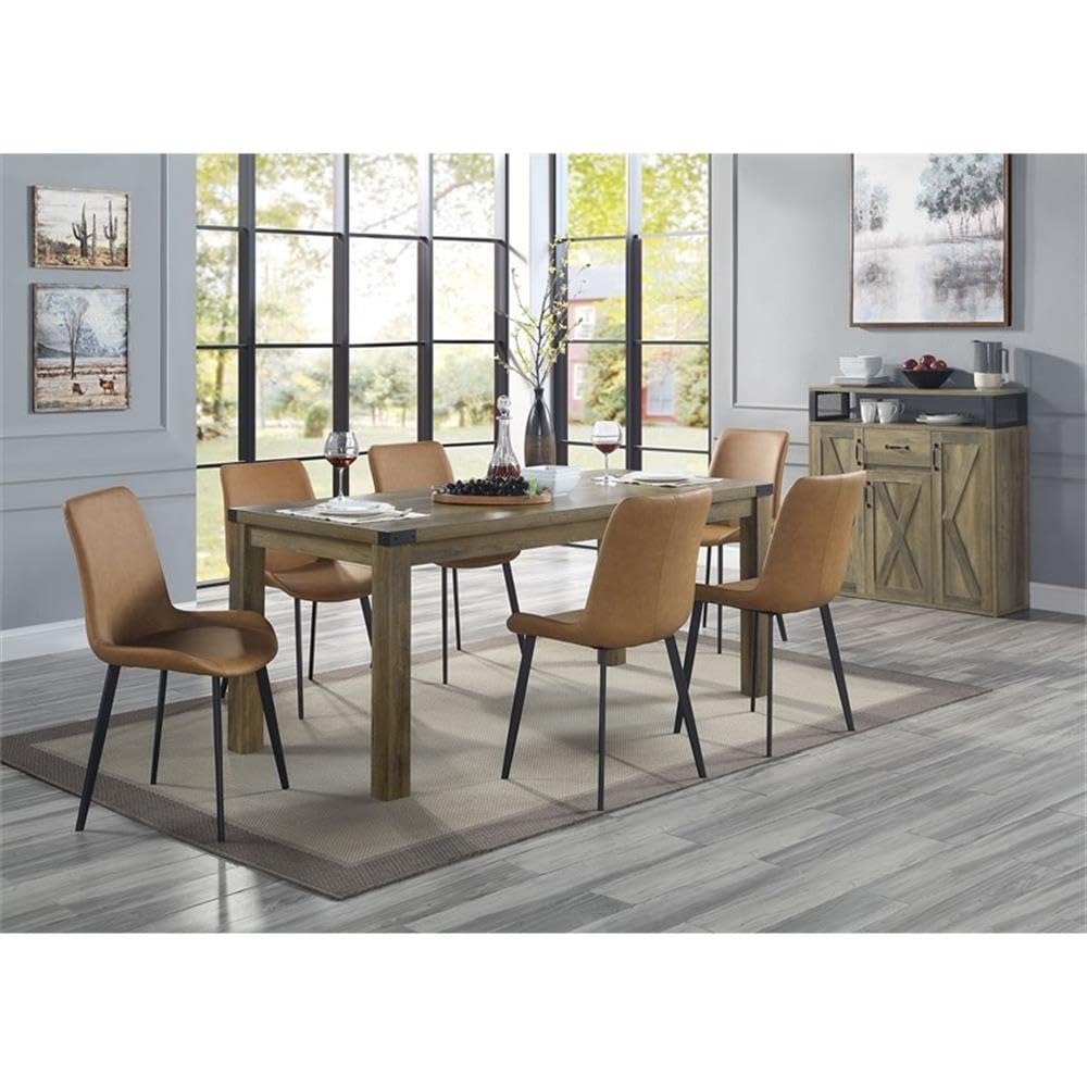 Abiram Wooden Rectangular Dining Table in Rustic Oak