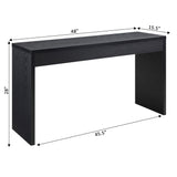 Northfield Hall Console Desk Table, 48(L) x 15.5(W) x 28"(H), Black