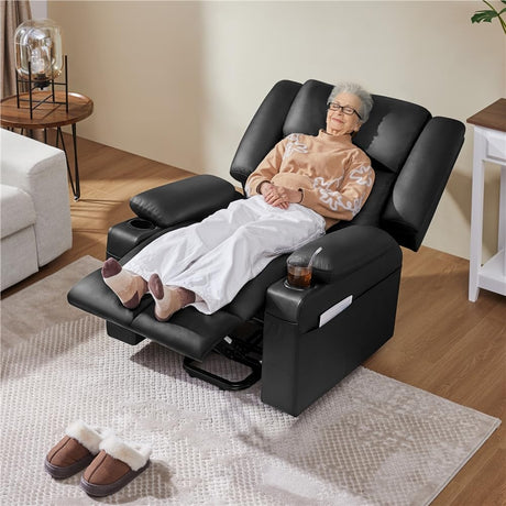 Large Electric Power Lift Recliner Chair, PU Leather Massage Chair