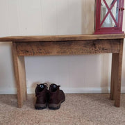 Vintage Wooden Entryway Table, Behind Couch Table, Natural Wood Table