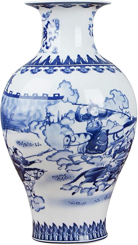 Classic Ancient Blue and White Porcelain Vase, Jingdezhen Chinese Style Decorative