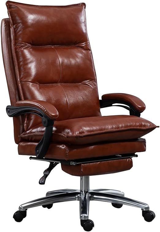 Office Chair, Ergonomic Executive Computer Chair, Genuine Leather President Chair,