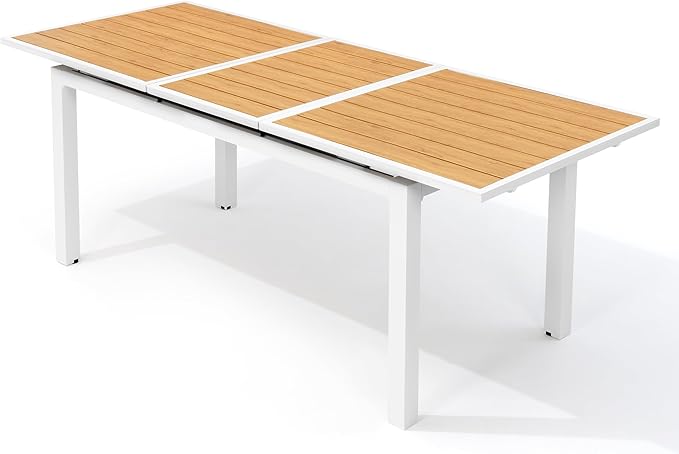 Patio Dining Table for 6-8 Person, Aluminum Grey Outdoor Dining Table