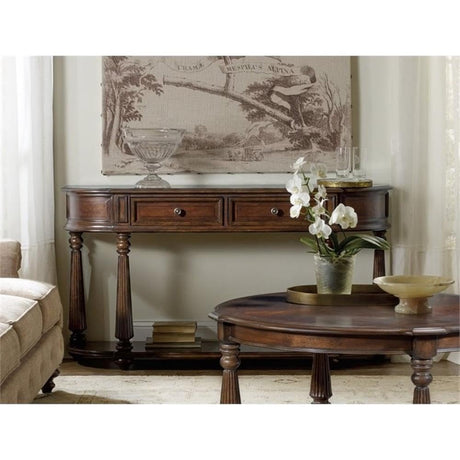 Contemporary Wood Console Table in Mahogany