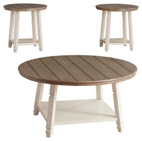 Bolanbrook Farmhouse 3-Piece Table Set, Includes 1 Coffee Table and 2 End Tables