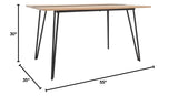 Home Collection Alarick Mid-Century Modern Natural/Black Hairpin Leg Dining Table