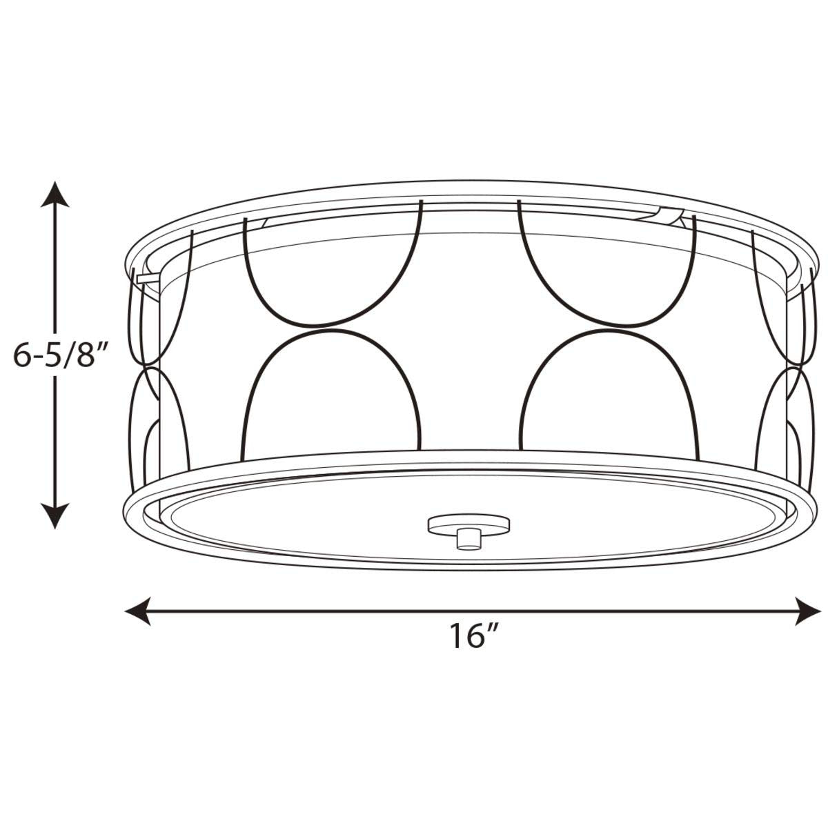 Landree 16" Three-Light Flush Mount Ceiling Light