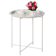 Side Table,Round Tray Table Foldable Multi-Purpose Sofa,Coffee