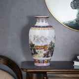 Ceramic Landscape Painting Chinese Vase Living Room