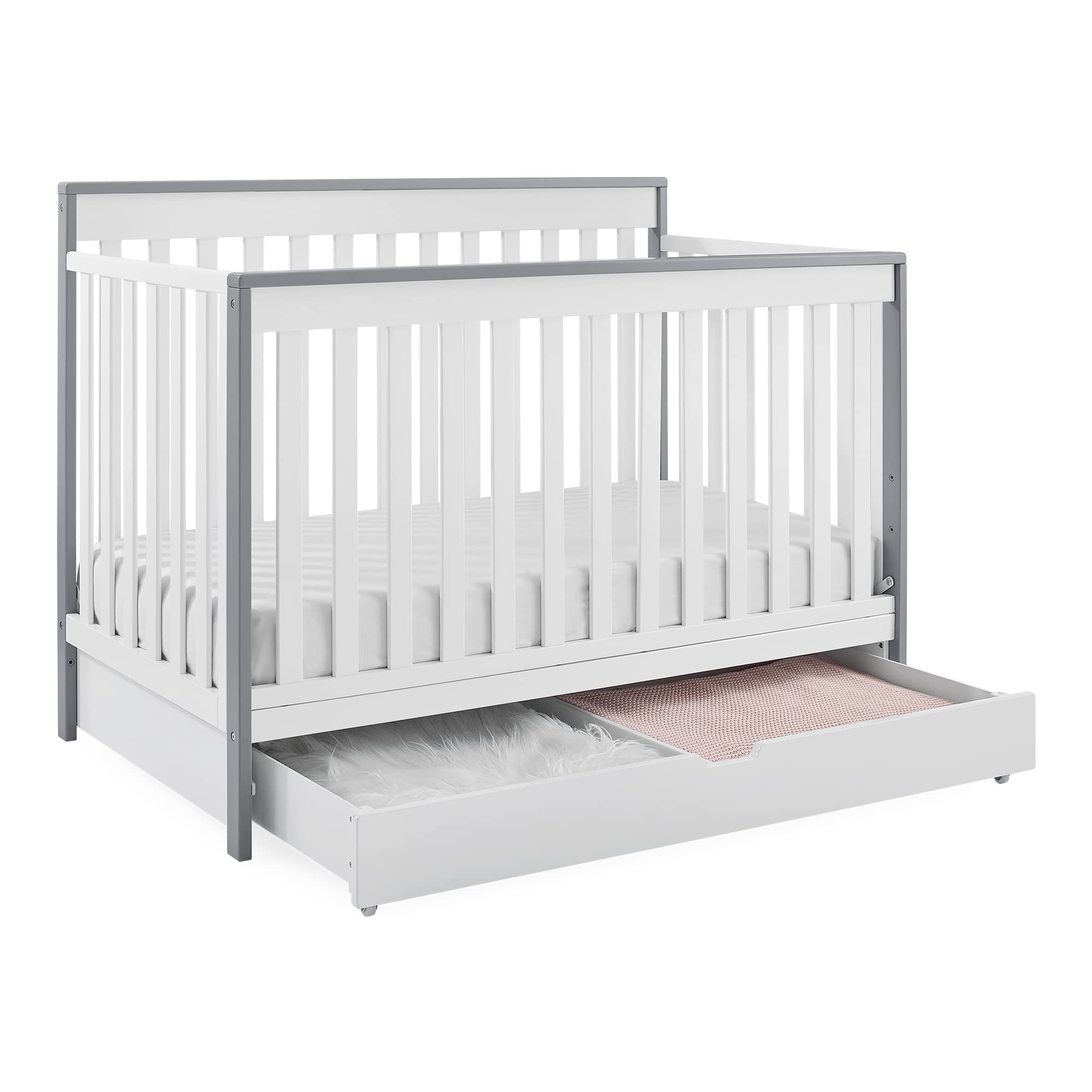 Mercer 6-in-1 Convertible Crib with Storage Trundle + Simmons Kids Slumber