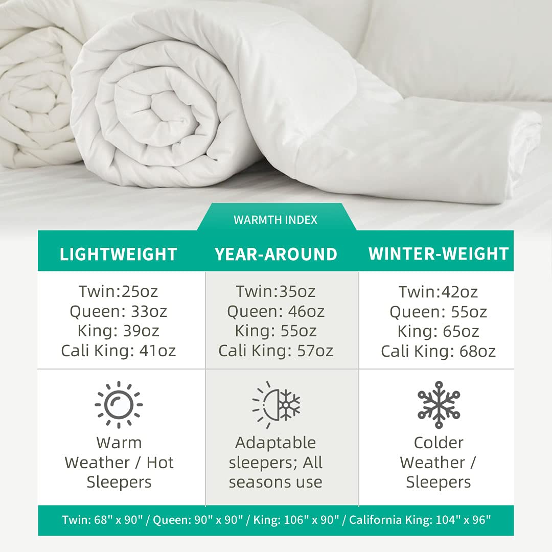 Lightweight Goose Feather Down Comforter King Size - Cooling Bed Comforter