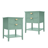 Night Stand End Tables - Small Bedside Tables with 2 Drawers, Wood Nightstands droom