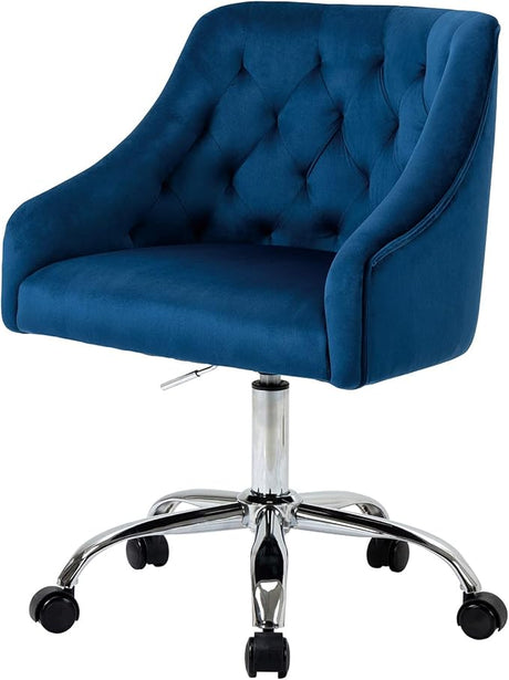 Large Velvet Fabric Swivel Task Chair for Home Office Ergonomic Comfortable Chair