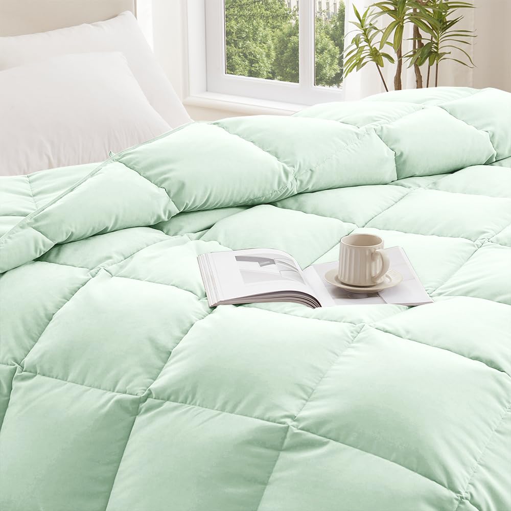 Kapok Down Comforter King Size, Recycled White Down and Kapok Blended Filling