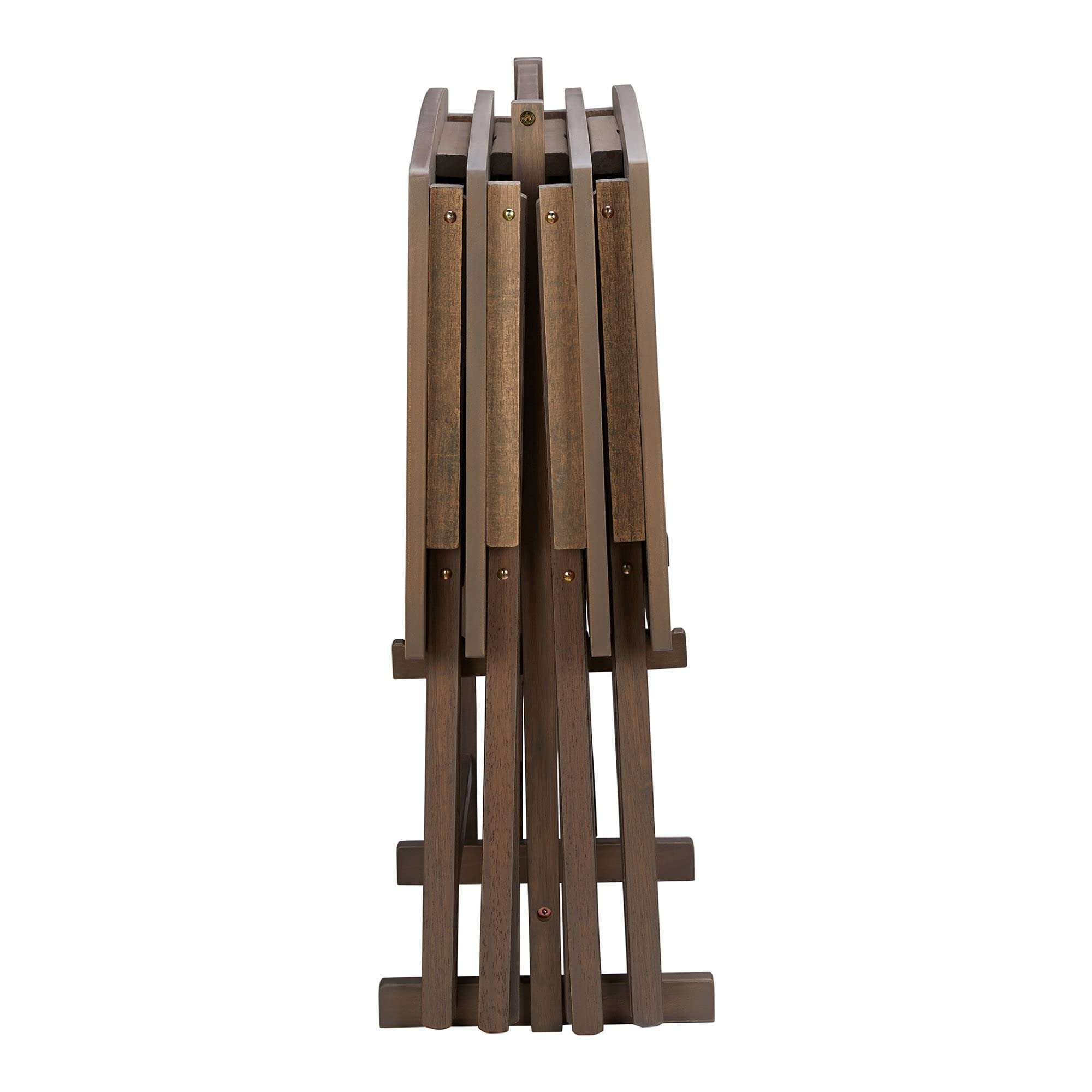 TimberNest XL Rustic Grey Folding Tray Table Set