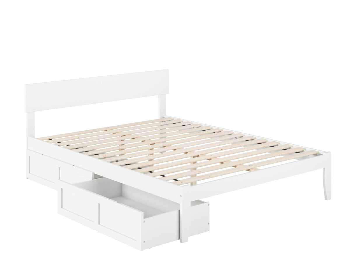 with Underbed Drawers, White
