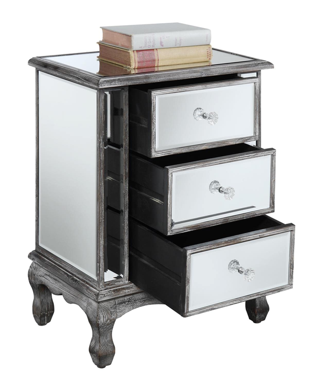 Gold Coast Collection 3-Drawer End Table, 19"L x 12"W x 24.75"H