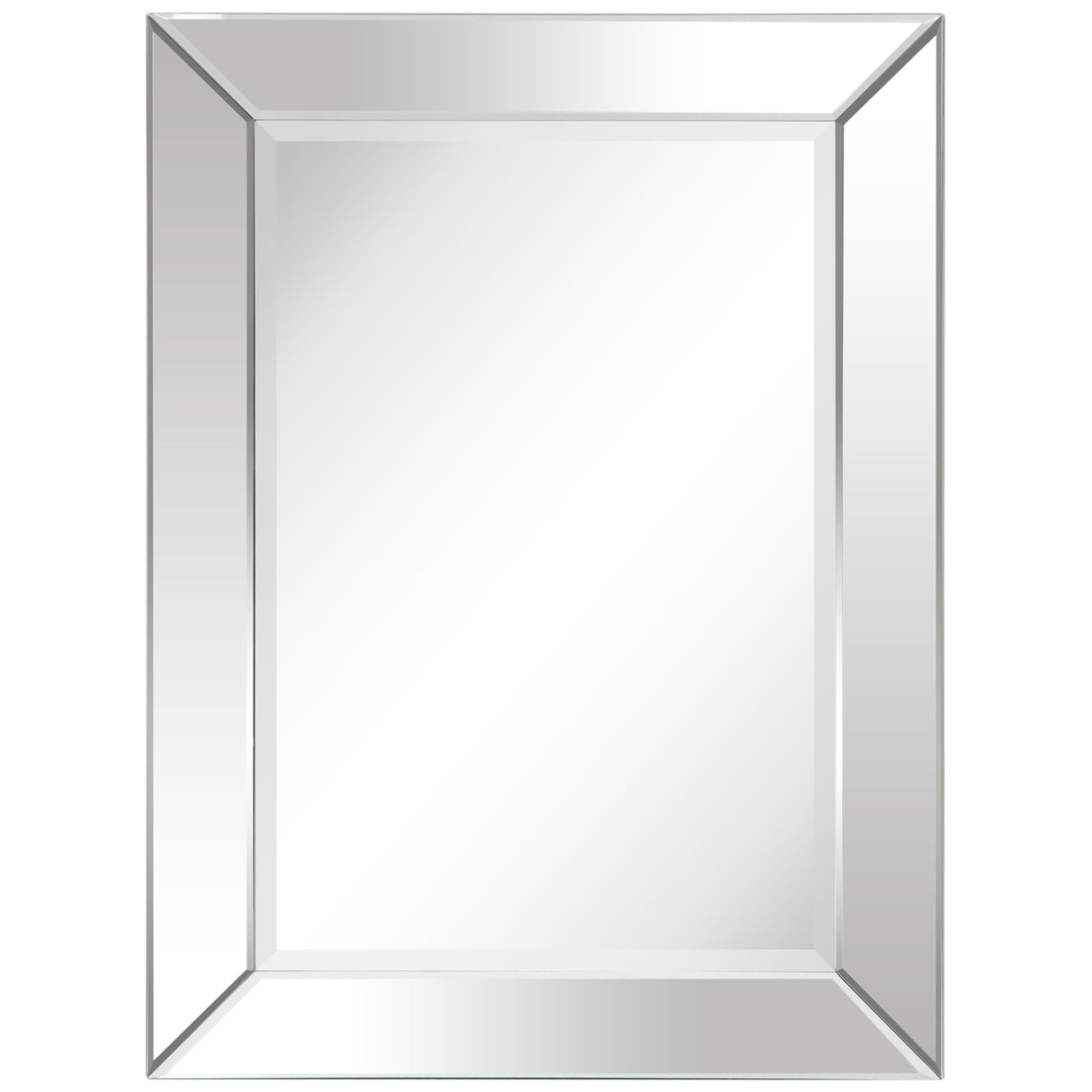 Solid Wood Framed Wall Mirror, Wall-Mounted Mirrors, 1"-Beveled, Bathroom Mirror