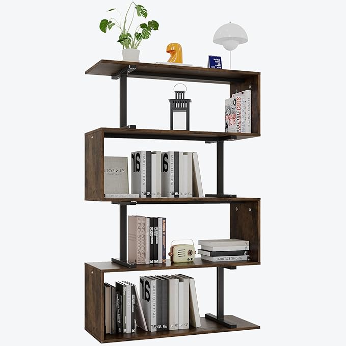 5-Tier Bookshelf - Large Capacity Tall Bookcase, Multifunctional Storage Shelf for Books/Decor/Plants, Durable and Stylish Bookshelf for Living Room/Bedroom/Office/Storage Room, White