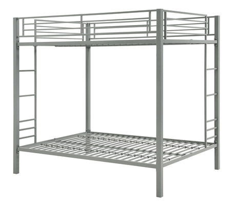 Full Kids Metal Bunk Bed, Silver