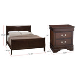 Louis Philippe 4-piece Bedroom Set Queen Size Traditional Wooden Sleigh Bed Frame