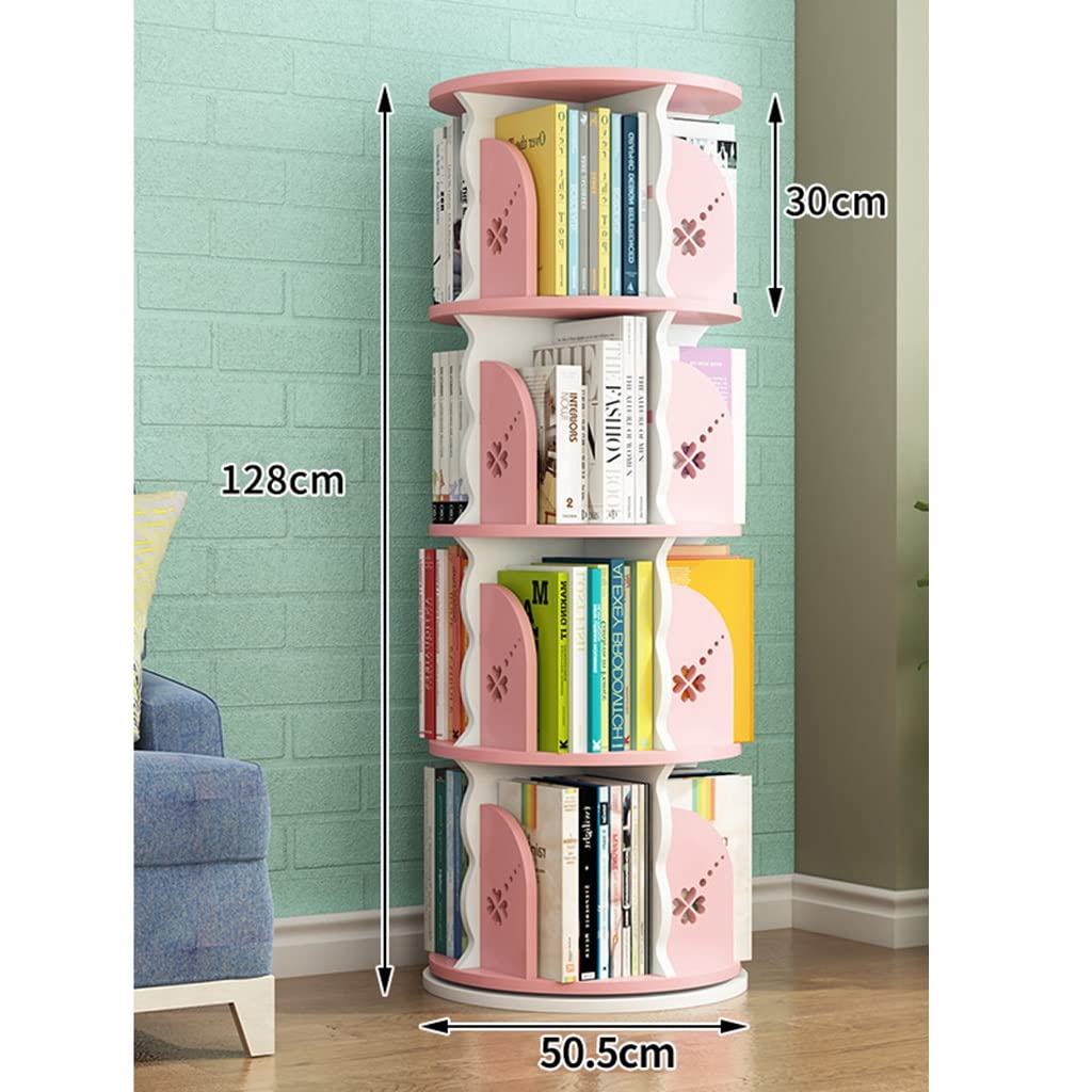 360° Rotating Bookshelf, 3-5 Tier Free Assembly Bookcase,Floor Standing Library