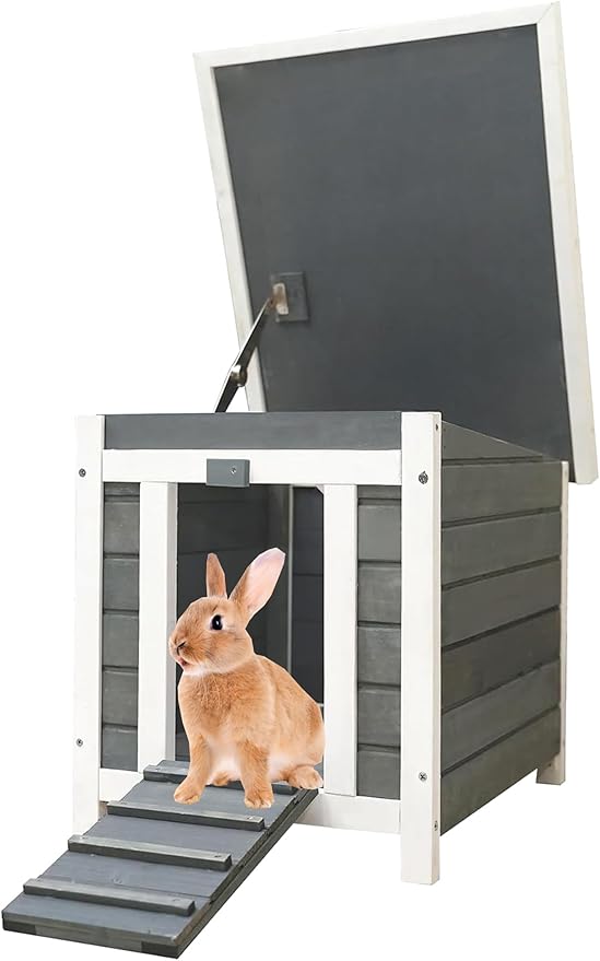 Classic Wooden Indoor & Outdoor Rabbit Hutch Guinea Pig House On Wheels Small Animals