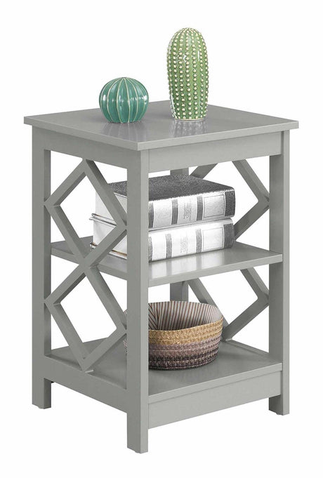 Diamond End Table, Gray