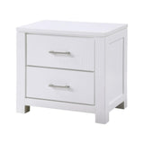 Roni 26 Inch Nightstand, 2 Drawers, Embossed Design, Solid Wood,