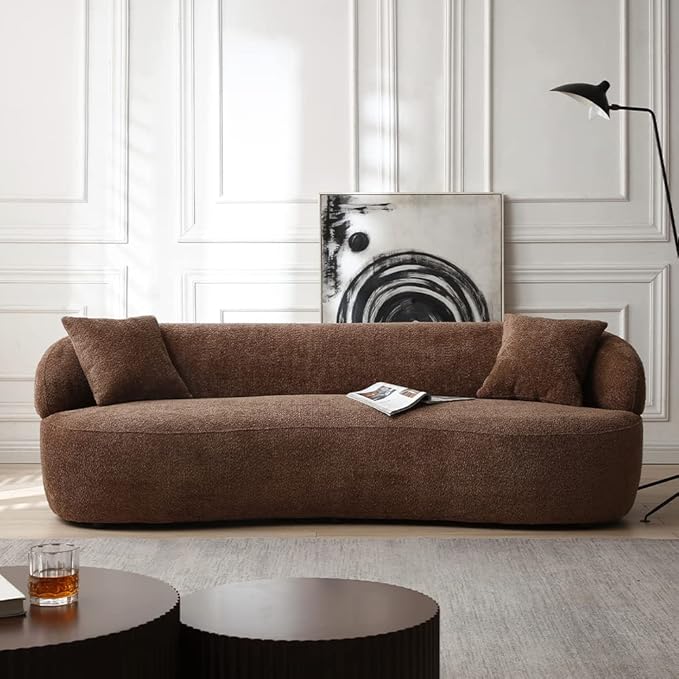 Sofa Couch, 86.6" 3-Seater Modern Boucle Sectional Sofa Couch