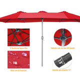 15x9ft Double-Sided Patio Umbrella Outdoor Market Umbrella Large Umbrella