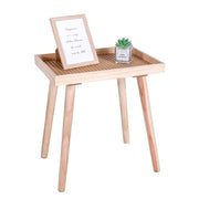 Rattan Side Table Small End Table Wood Accent Table Boho Side Table Rattan nightstand