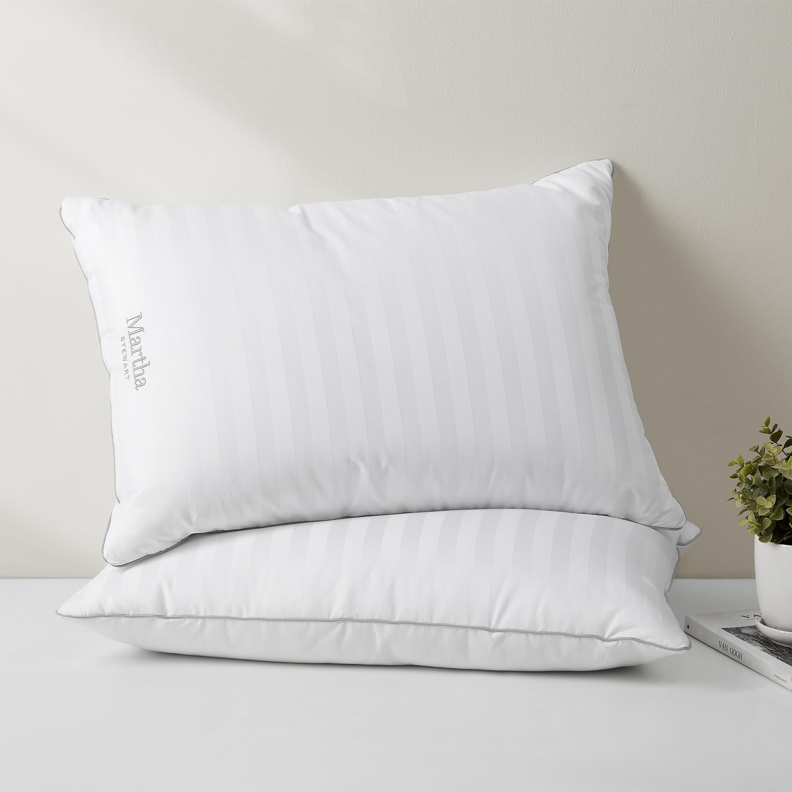 Hotel Collection Meidum Soft Feather Down Pillows 100% Cotton 500 Thread