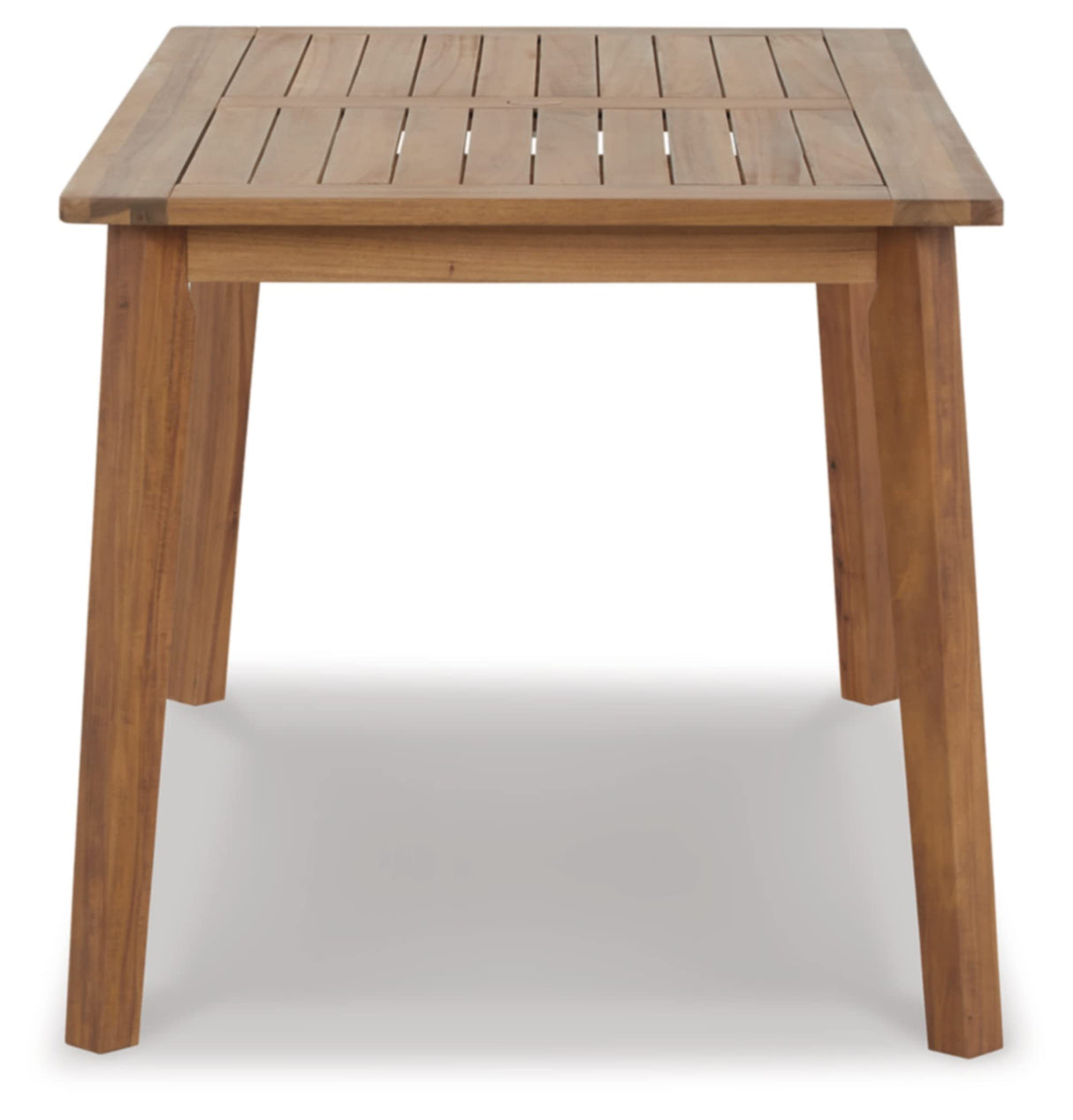 Janiyah Contemporary Outdoor Acacia Wood Dining Table with Umbrella Hole
