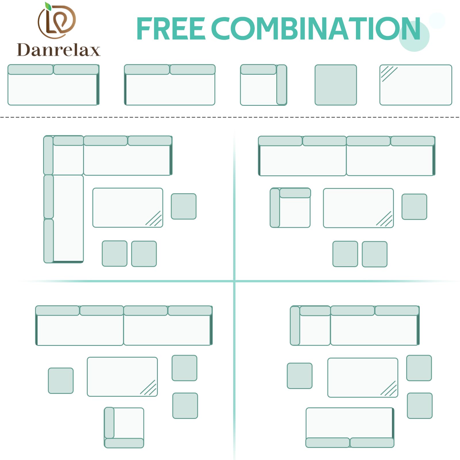 All Weather Aluminum Frame Patio Conversation Set, 7 Pieces Outdoor Patio Furniture