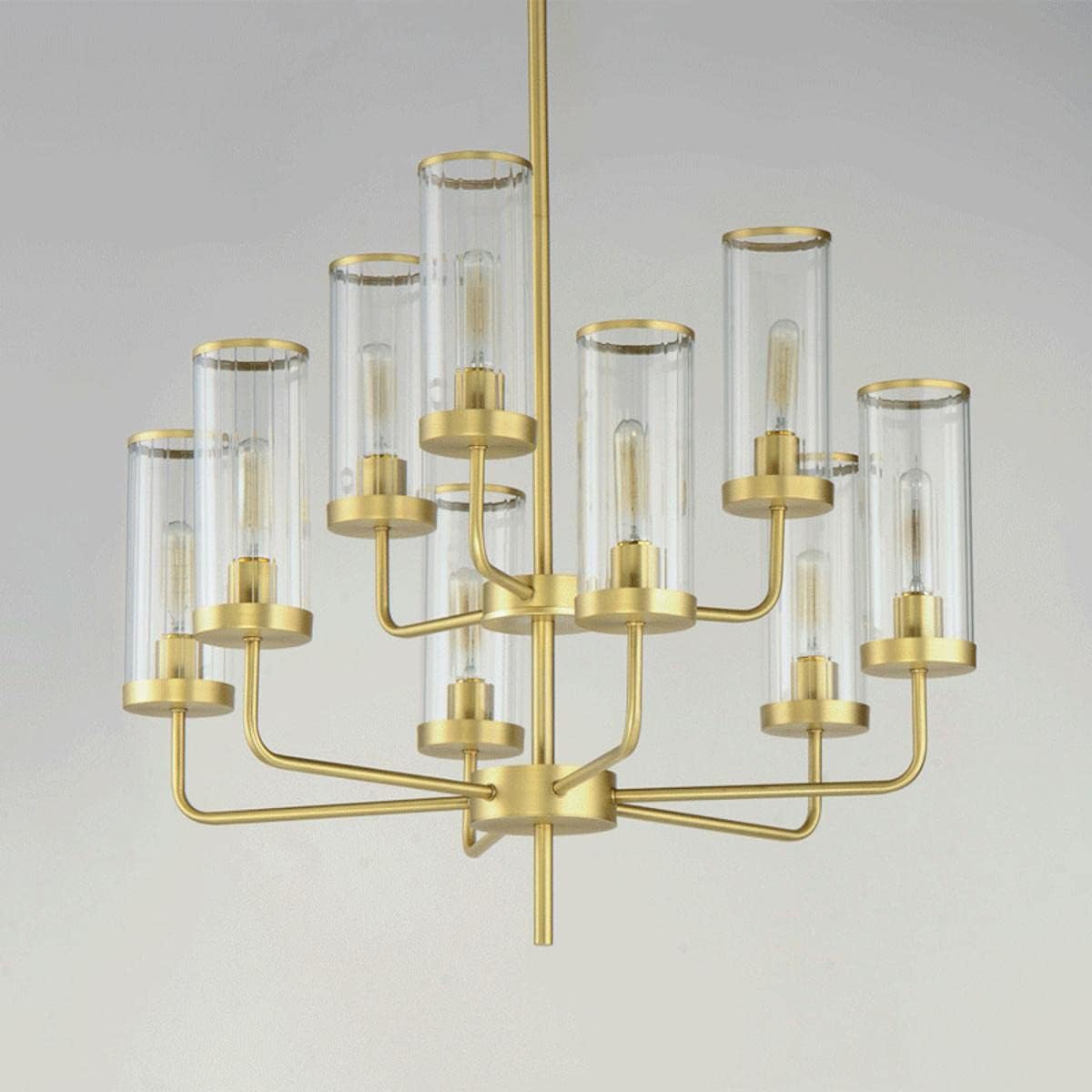 Crosby-9 Light Chandelier-28 Inches Wide by 31 inches high-Satin Brass Finish -Traditional