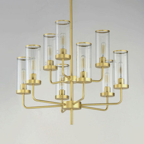 Crosby-9 Light Chandelier-28 Inches Wide by 31 inches high-Satin Brass Finish -Traditional