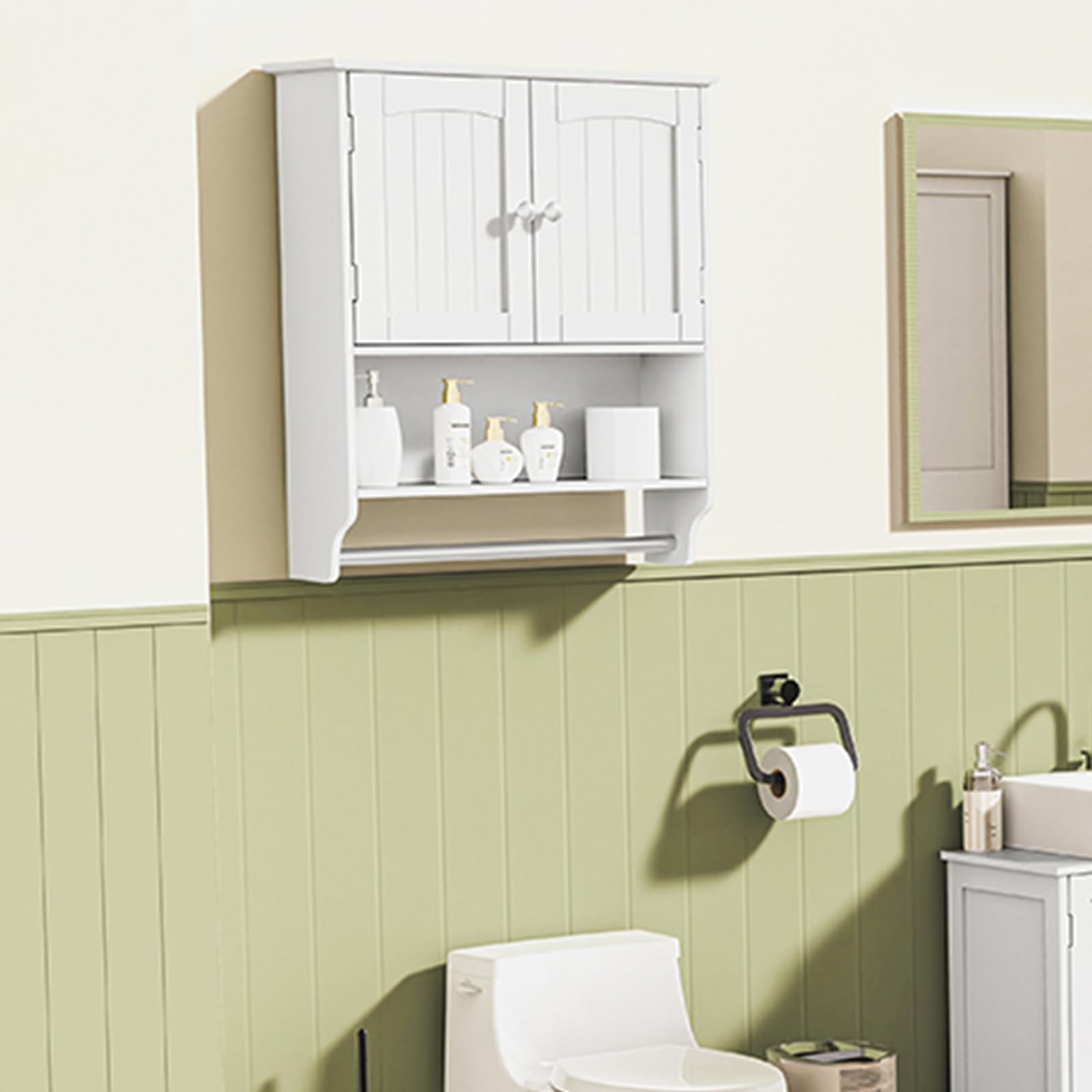 Storage Cabinet, Bathroom Storage Cabinet with Adjustable Shelves