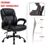 FURNITURE 400lbs Wide Seat Ergonomic Desk Massage Computer Lumbar Support